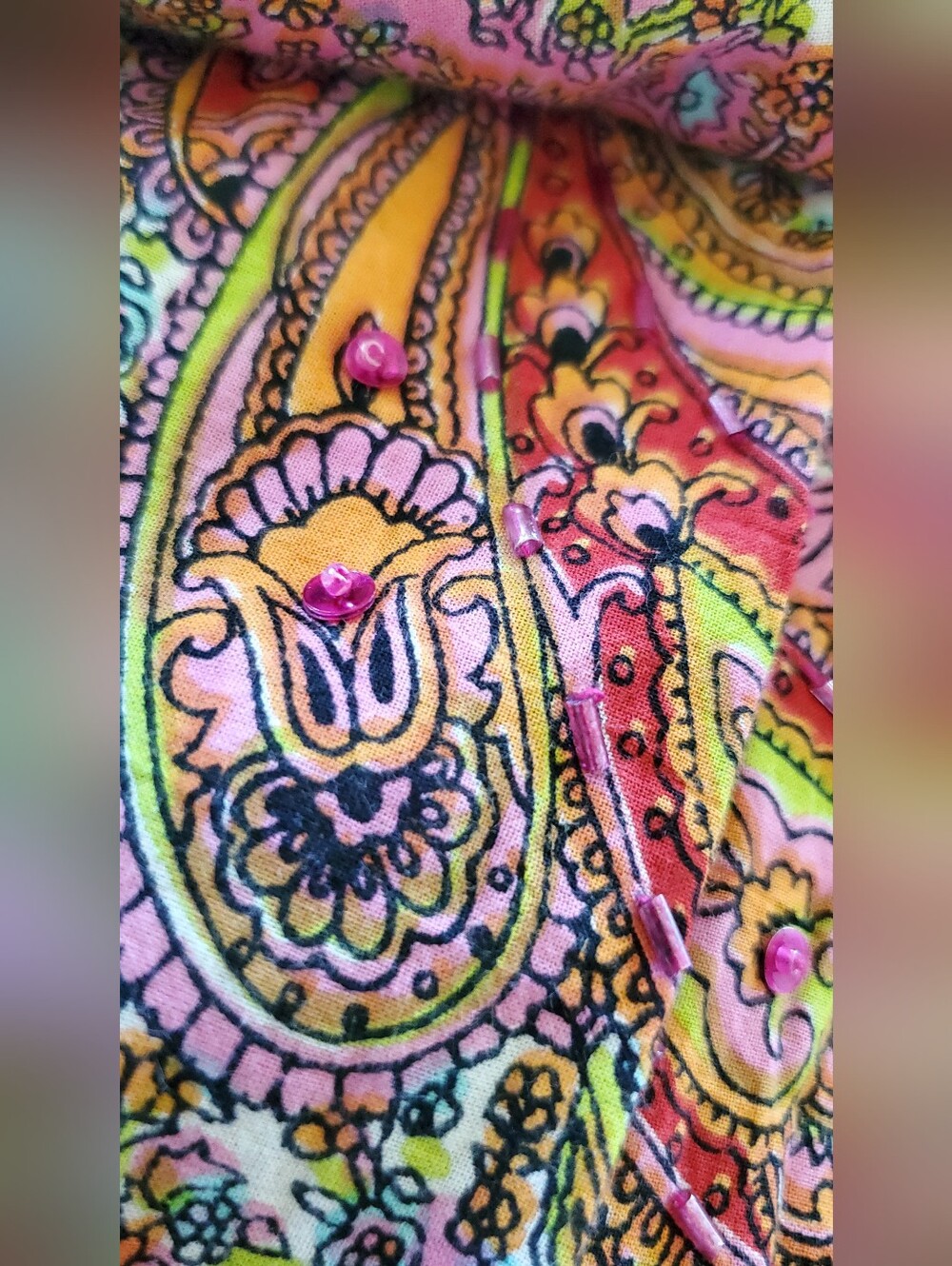 FEMME TIERED BOHO MIDI SWING SKIRT SIZE MEDIUM BEADED+SEQIINS EXCELLENT LIKE NEW - Picture 5 of 13